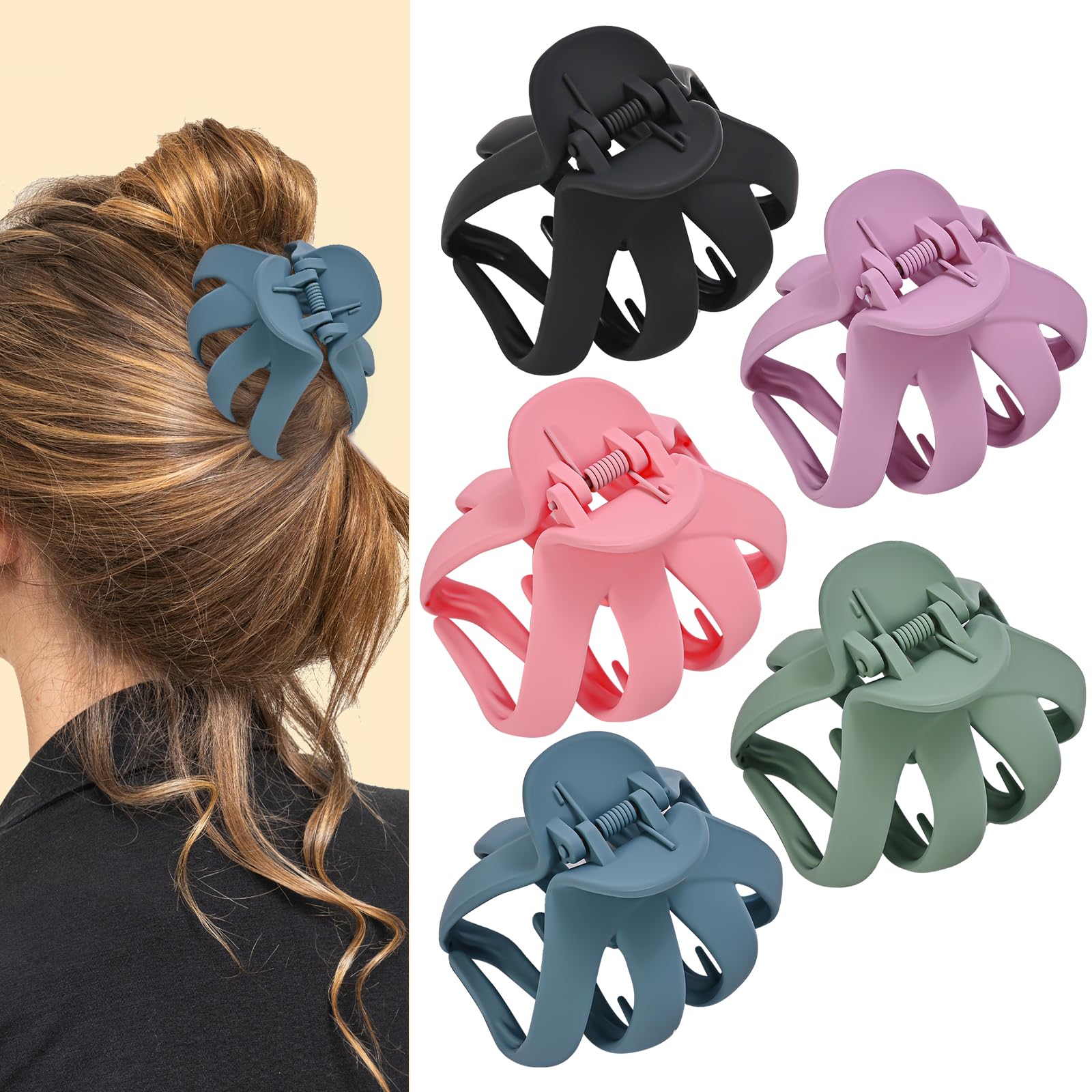 Amazon.com : Lolalet Octopus Hair Claw Clips, 5 Pack Non-slip Jaw